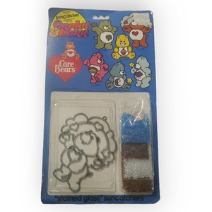 1983 Makit & Bakit Care Bears Suncatcher Kit‎ Stained Glass Tenderheart Bear NOS